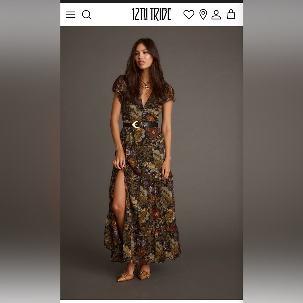 12th Tribe Boho Maxi Dress - Black and Brown